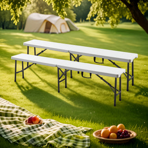 Tuinbank Ljusnarsberg opvouwbaar 180x25x43 cm wit [en.casa]