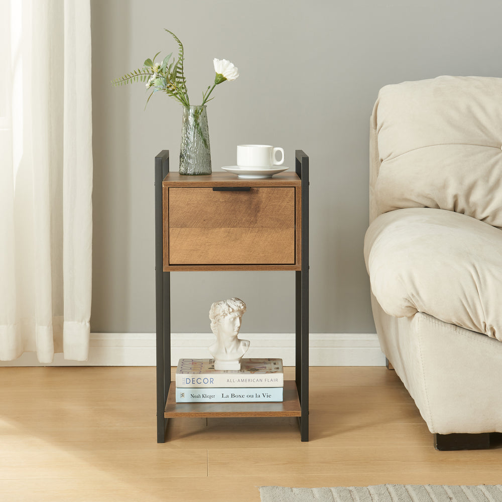 Beistelltisch Namsskogan 62x33x32cm Walnootlook [en.casa] - premiumXL