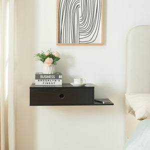 Wandplank Stor met lade 65x30x15 cm zwart [en.casa]