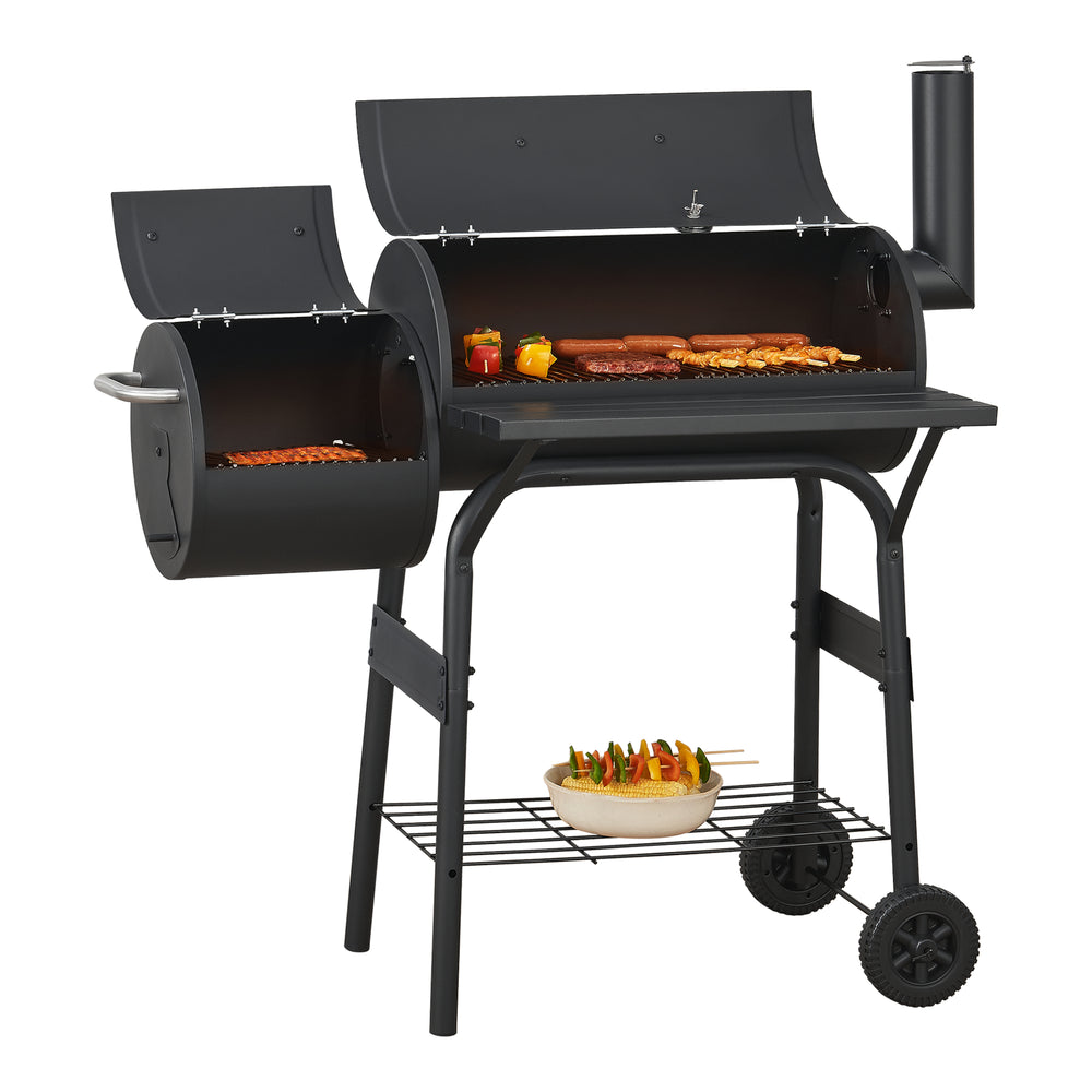 Smoker barbecue Arielli 115x110x64 cm zwart casa.pro