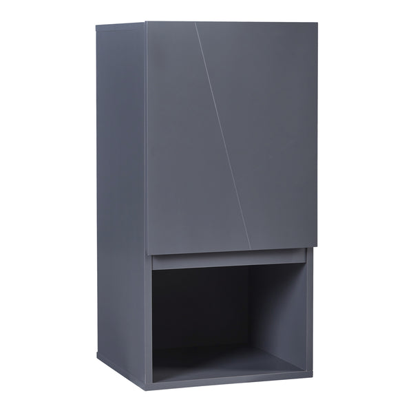 Badkamerkast Overath met deur en open vak grijs 60x30x30 cm [en.casa]