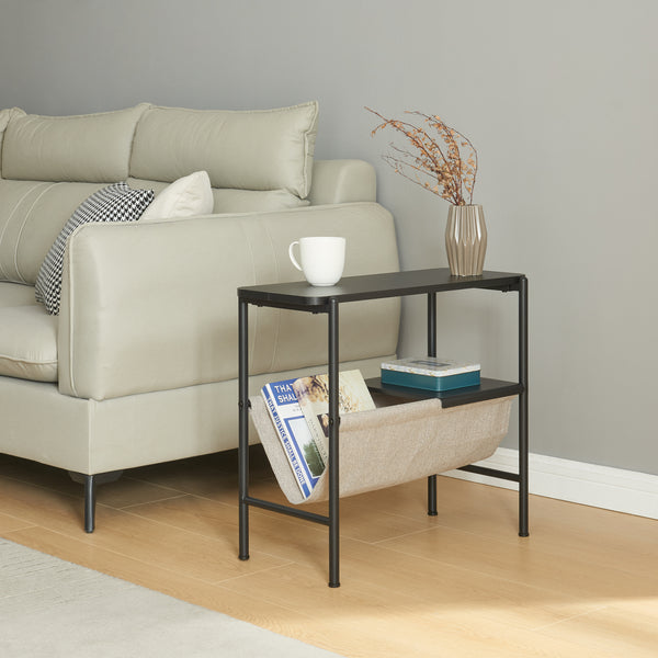 Bijzettafel Samnanger 60x28x53 cm zwart en grijs [en.casa]