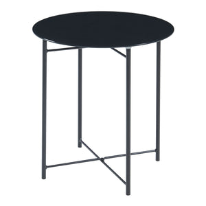 Bijzettafel Ödeshög rond glas 45xØ42 cm zwart [en.casa]