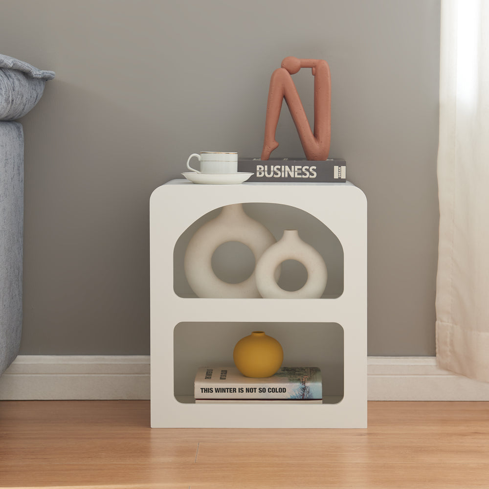 Bijzettafel Vågå 45x40x30 cm Wit [en.casa] - premiumXL