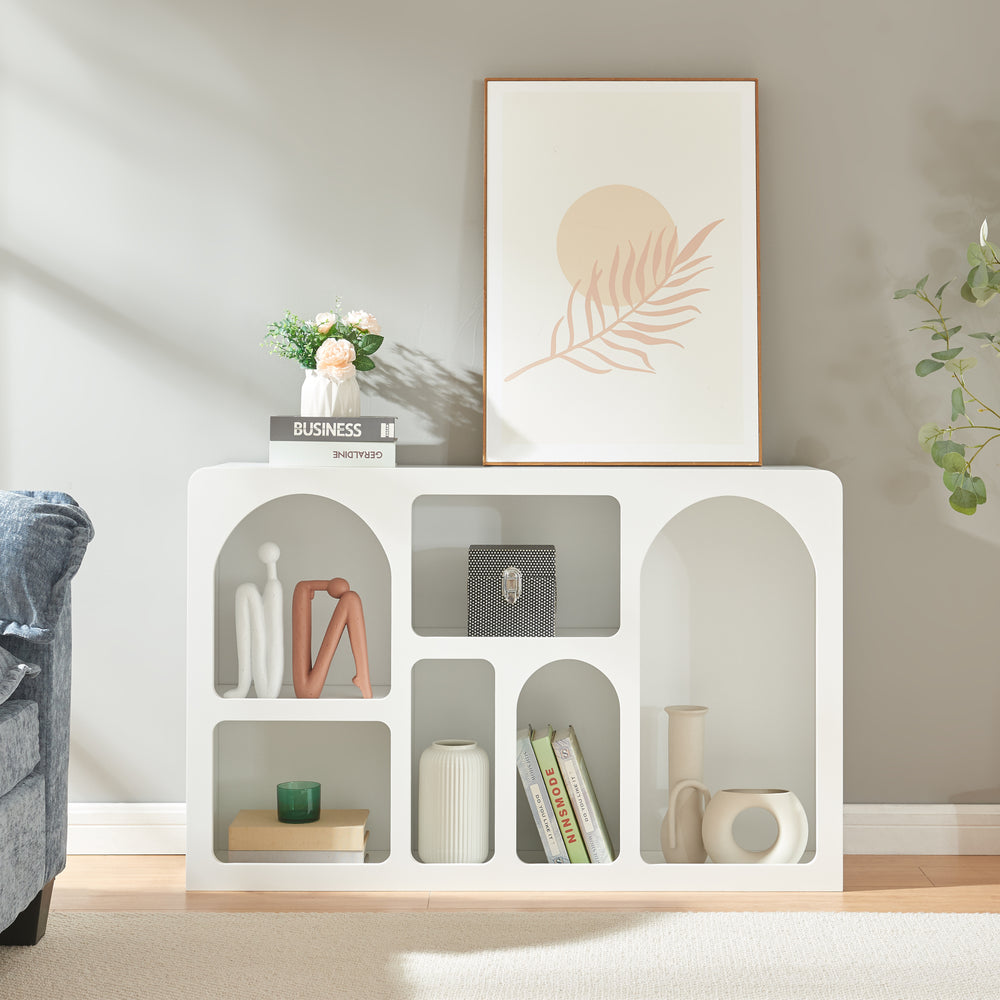 Sideboard Vågå met open vakken 110x30x70 cm Wit [en.casa] - premiumXL