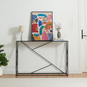 Console tafel Rättvik 120x30x80 cm zwart [en.casa]