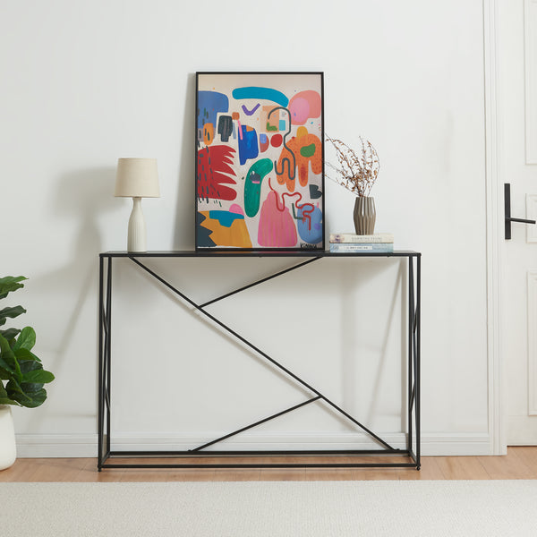 Console tafel Rättvik 120x30x80 cm zwart [en.casa]