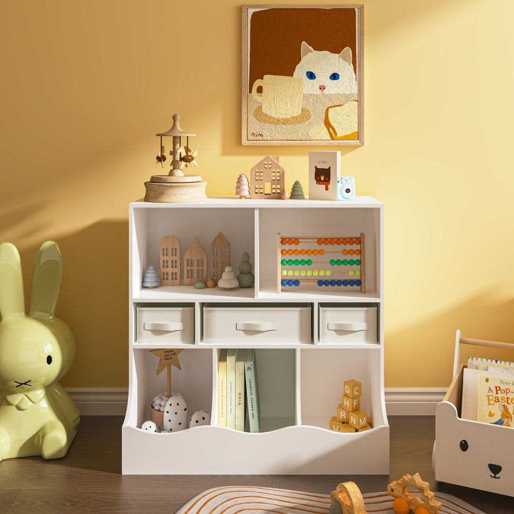 Kinderregal Vastesa 75x80x40 cm Wit [en.casa] - premiumXL