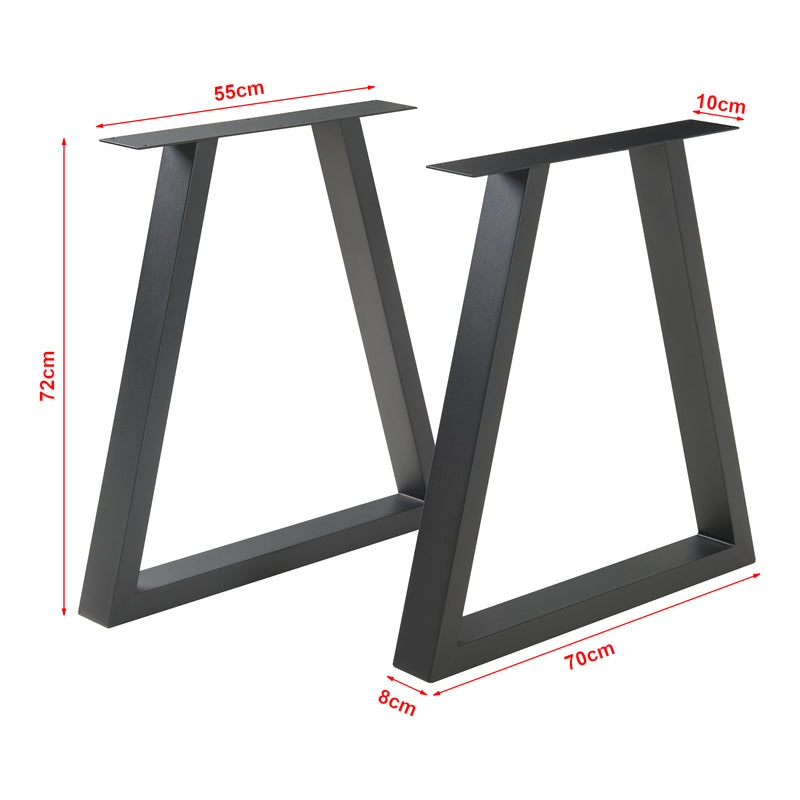 Maatschets Stalen onderstel Lyngby set van 2 tafelpoot 72x70 cm zwart [en.casa]