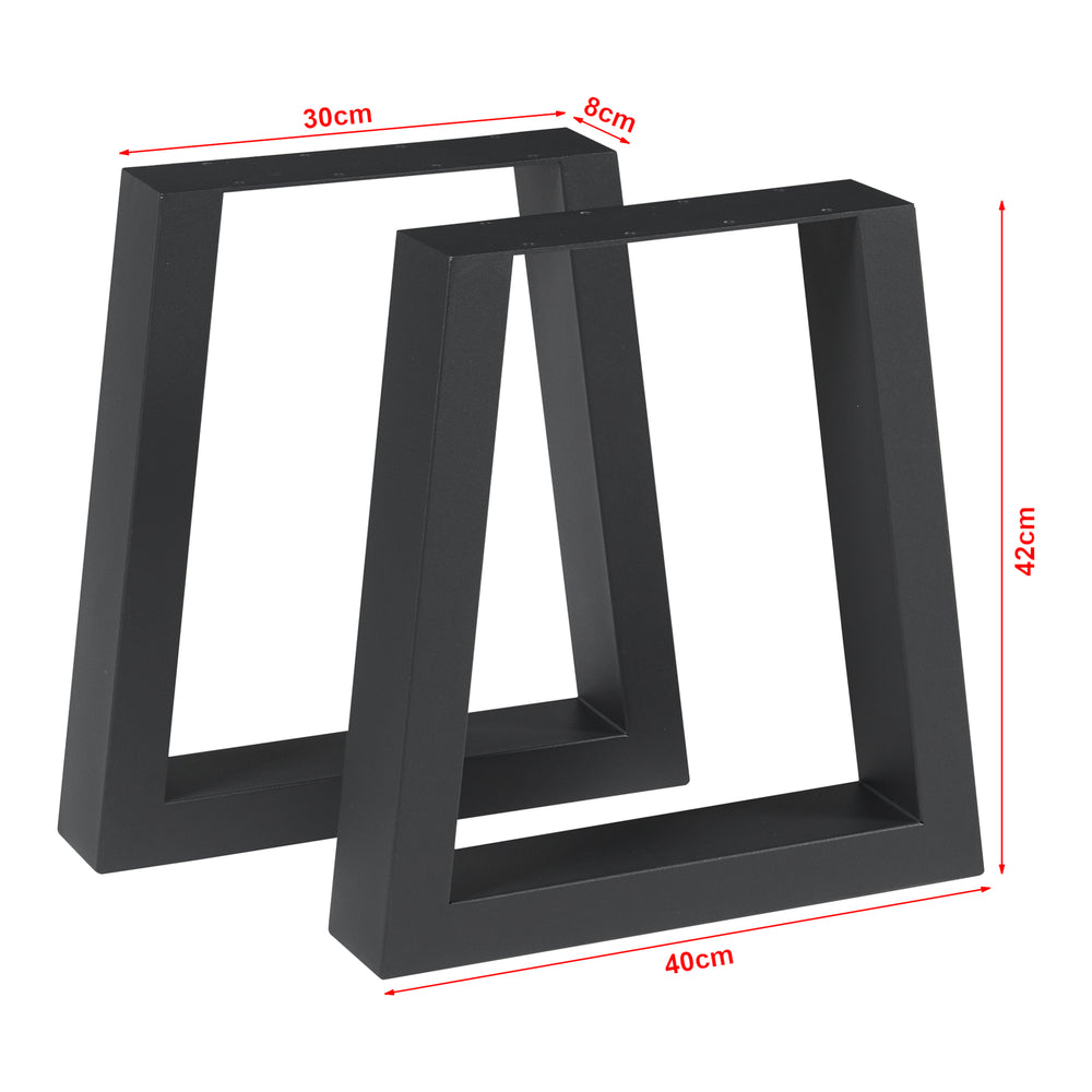 Tafelonderstel 2-delig Set Marstal 42x40cm Zwart [en.casa] - premiumXL