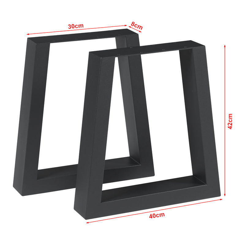 Maatschets Stalen onderstel Marstal set van 2 tafelpoot 42x40 cm zwart [en.casa]