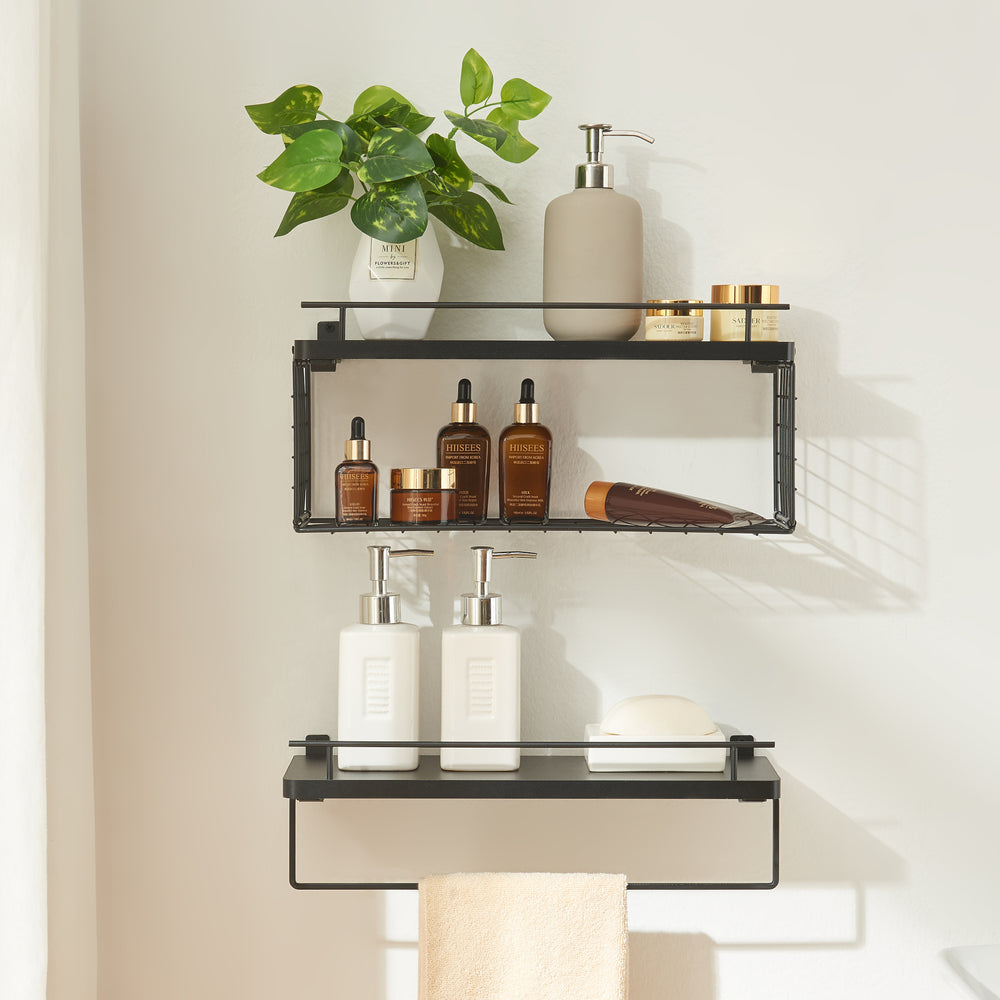 Wandrek Vik 2-delig Set Zwart [en.casa] - premiumXL