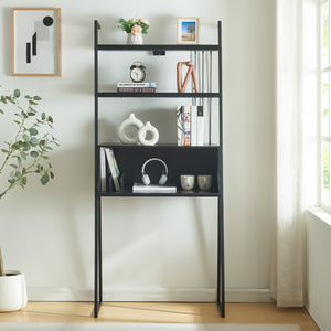 Bureau Storfjord met planken 183,5x80x40 cm zwart [en.casa]