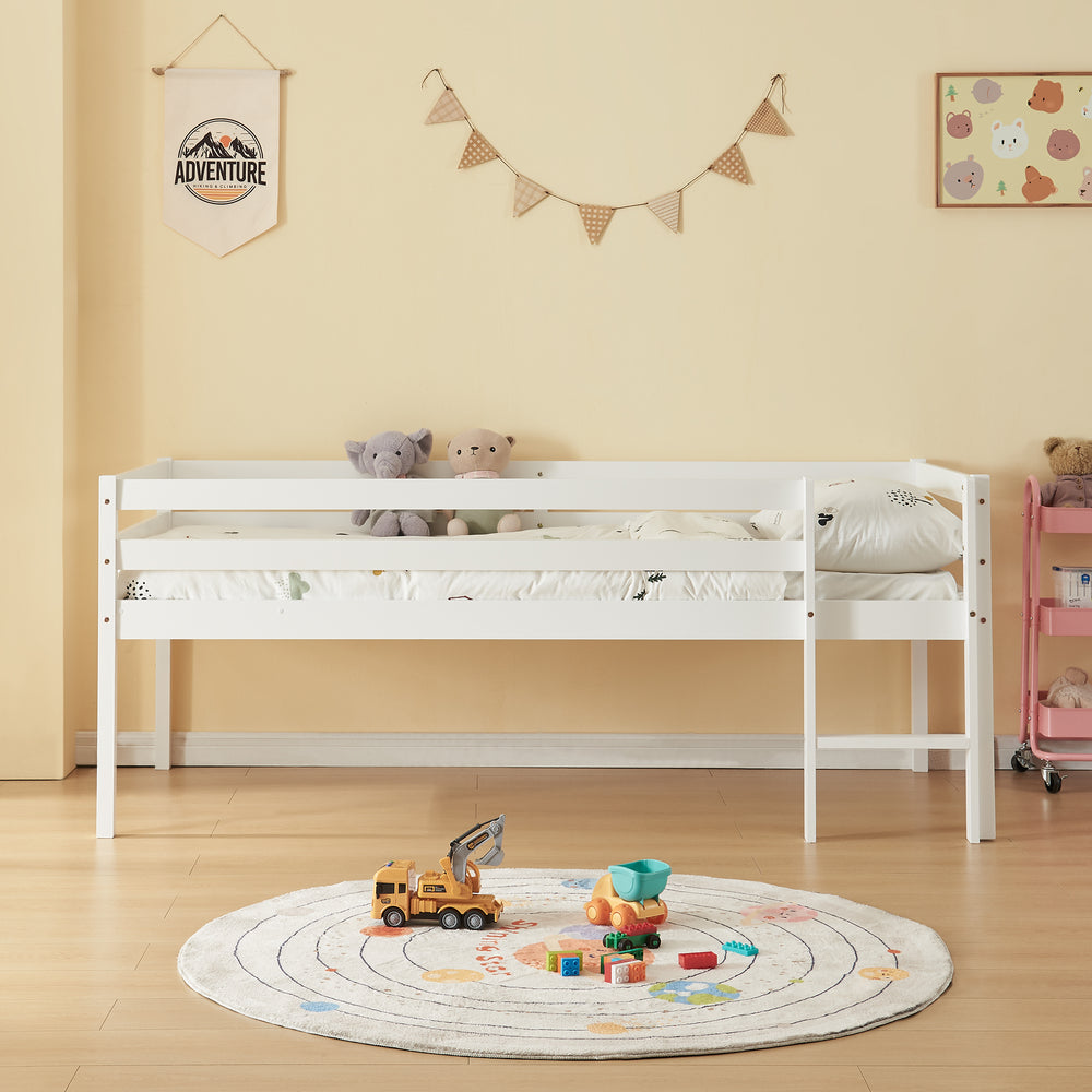 Kinderbed Siikalatva met matras 90x200 cm wit [en.casa]
