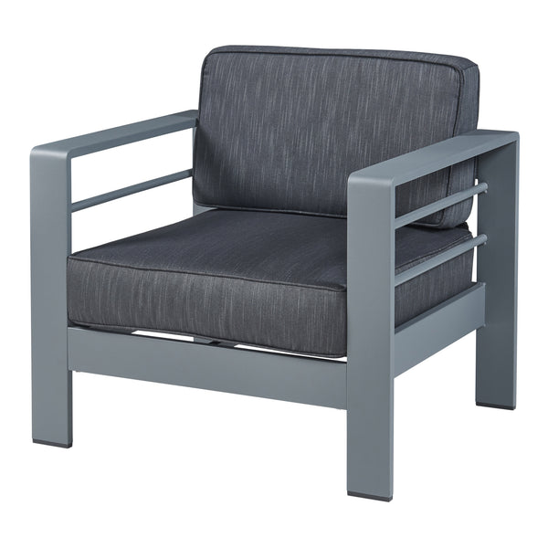 Tuinset Avise 2-delig tuintafel met fauteuil antraciet en donkergrijs casa.pro