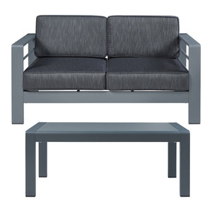 Tuinset Avise 2-delig tuintafel met tuinbank antraciet en donkergrijs casa.pro