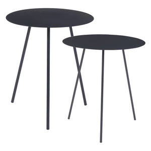 Bijzettafel Sula set van 2 zwart [en.casa]