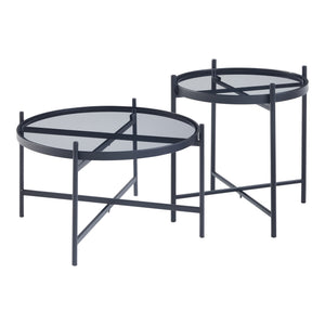 Salontafel Lier set van 2 zwart [en.casa]