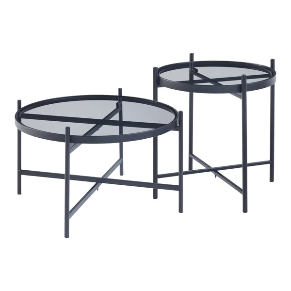 Salontafel Lier set van 2 zwart [en.casa]