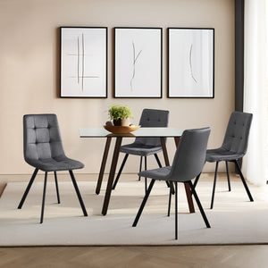 Eetkamerstoel Lexnitz 89x44x54 cm set van 4 donkergrijs en zwart [en.casa]