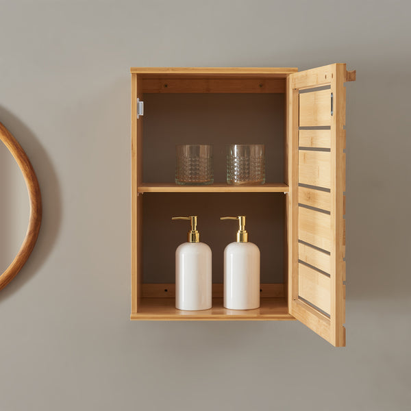 Badkamerkast Epind wandkast bamboe 50x33x20 cm naturel [en.casa]