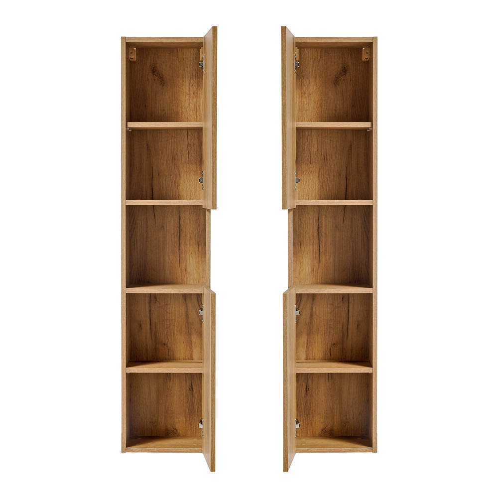 Badkamerkast Newport kolomkast 140x30x25 cm eikenkleurig [en.casa]