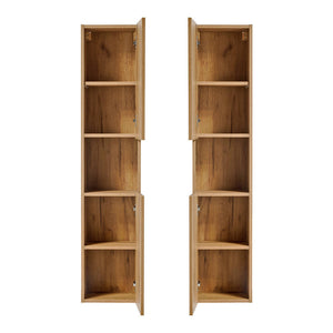 Badkamerkast Newport kolomkast 140x30x25 cm eikenkleurig [en.casa]