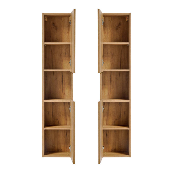 Badkamerkast Newport kolomkast 140x30x25 cm eikenkleurig [en.casa]