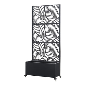 Scheidingswand Surnskoki met plantenbak 190x82x38 cm zwart casa.pro