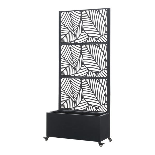 Scheidingswand Surnskoki met plantenbak 190x82x38 cm zwart casa.pro