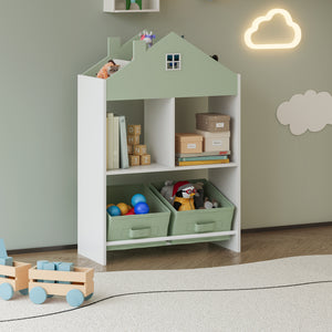 Kinderrek Vipsali huisvorm 90x60x27 cm mintgroen en wit [en.casa]