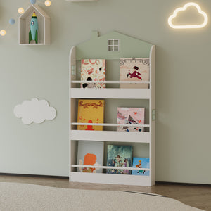 Kinderrek Vipsali huisvorm 106x60x12 cm mintgroen en wit [en.casa]