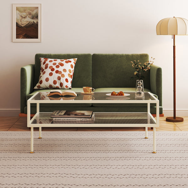 Salontafel Lindau 100x50x46 cm cremewit [en.casa]