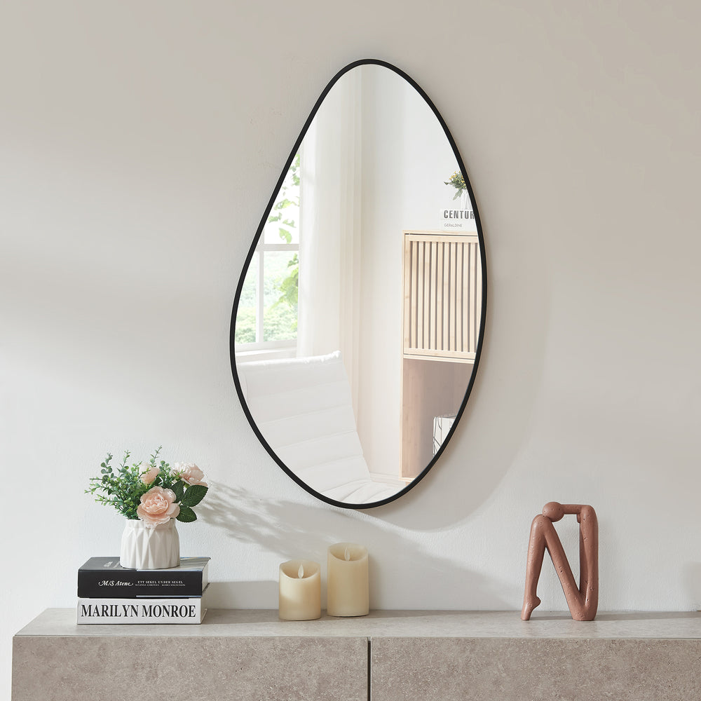 Wandspiegel Orland 82x46 cm Zwart [en.casa] - premiumXL