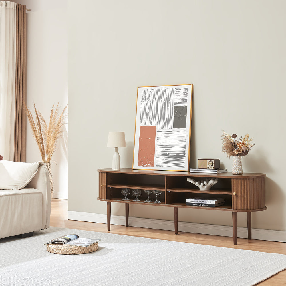 Tv meubel Mapia 166x40x55 cm walnootkleurig [en.casa]