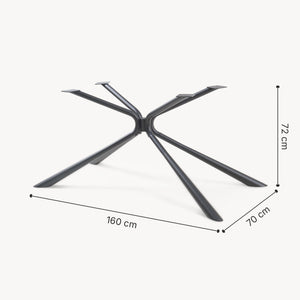 Tafelonderstel Havosanlurg 160x70x72 cm spider poot zwart [en.casa]