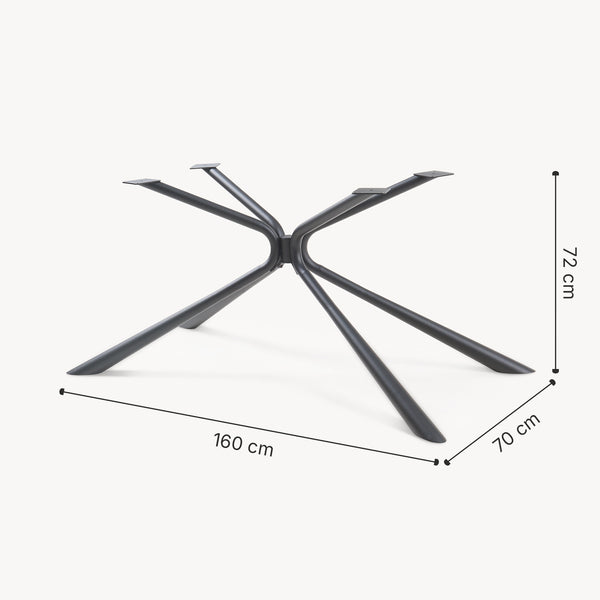 Tafelonderstel Havosanlurg 160x70x72 cm spider poot zwart [en.casa]