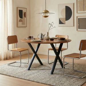 Tafelonderstel set van 2 Klixjö X vorm 72x70 cm zwart [en.casa]