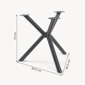 Tafelonderstel Viserinna spider poot 95x95x73 cm zwart [en.casa]