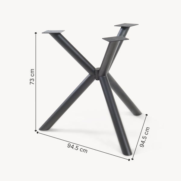 Tafelonderstel Viserinna spider poot 95x95x73 cm zwart [en.casa]
