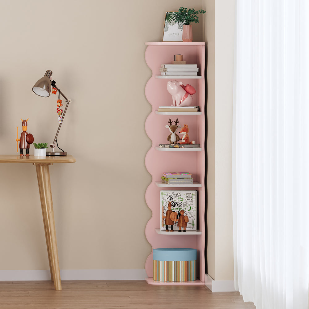 Kinder - Eckregal Vestnes 108x27x27 cm Cotton Candy/Wit [en.casa] - premiumXL