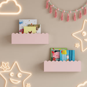 Wandplankenset Vestnes 2-delig 40x10x10 cm roze [en.casa]