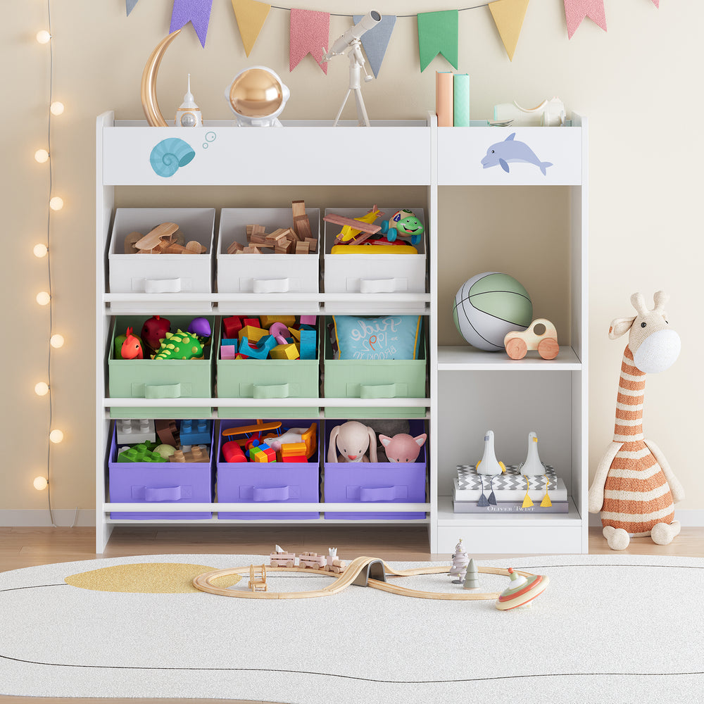 Kinderregal Farusa 80x90x30 cm Aqua Dream Motief [en.casa] - premiumXL