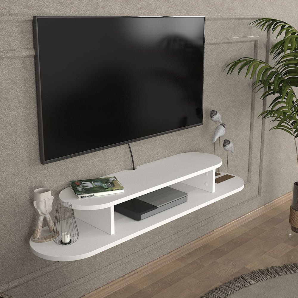 TV - Lowboard hangend Targema 120x30x16 cm Wit [en.casa] - premiumXL
