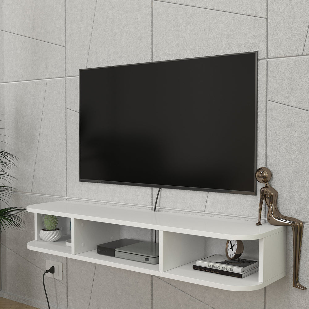 TV - Lowboard hangend Oundsvas 120x30x19 cm Wit [en.casa] - premiumXL