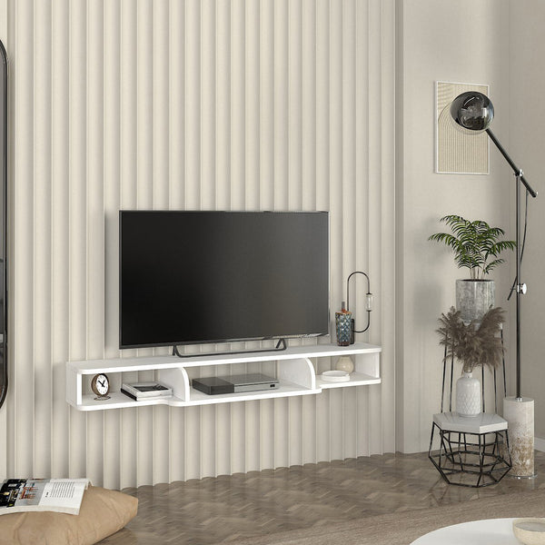 TV meubel Aar zwevend 135x30x16 cm wit [en.casa]
