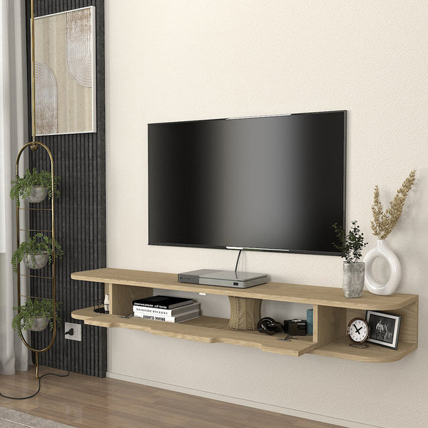 TV meubel Karjali zwevend 150x30x19 cm eikenkleurig [en.casa]