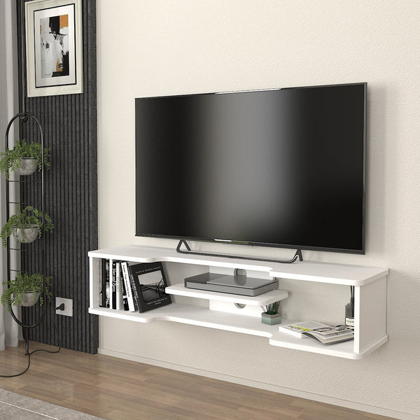 TV meubel Yrela zwevend 120x30x26 cm wit [en.casa]