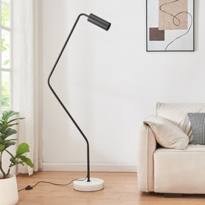 Staande lamp Vatka zwart en marmer wit 161x60x28 cm 1xGU10 lux.pro