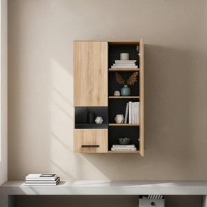 Hangkast Noppen wandkast 98x60x35 cm eikenkleurig [en.casa]